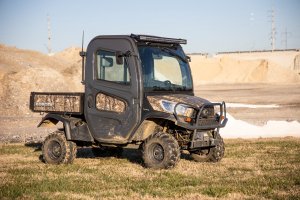 Kubota RTV-X1140 DRL Light Bar Kit - Front - Rough Country - LED Black Single Row - Black - '16-'18